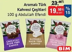 ABDULLAH EFENDİ AROMALI TÜRK KAHVESİ ÇEŞİTLERİ 100 G fiyat ve kampanya bilgisi